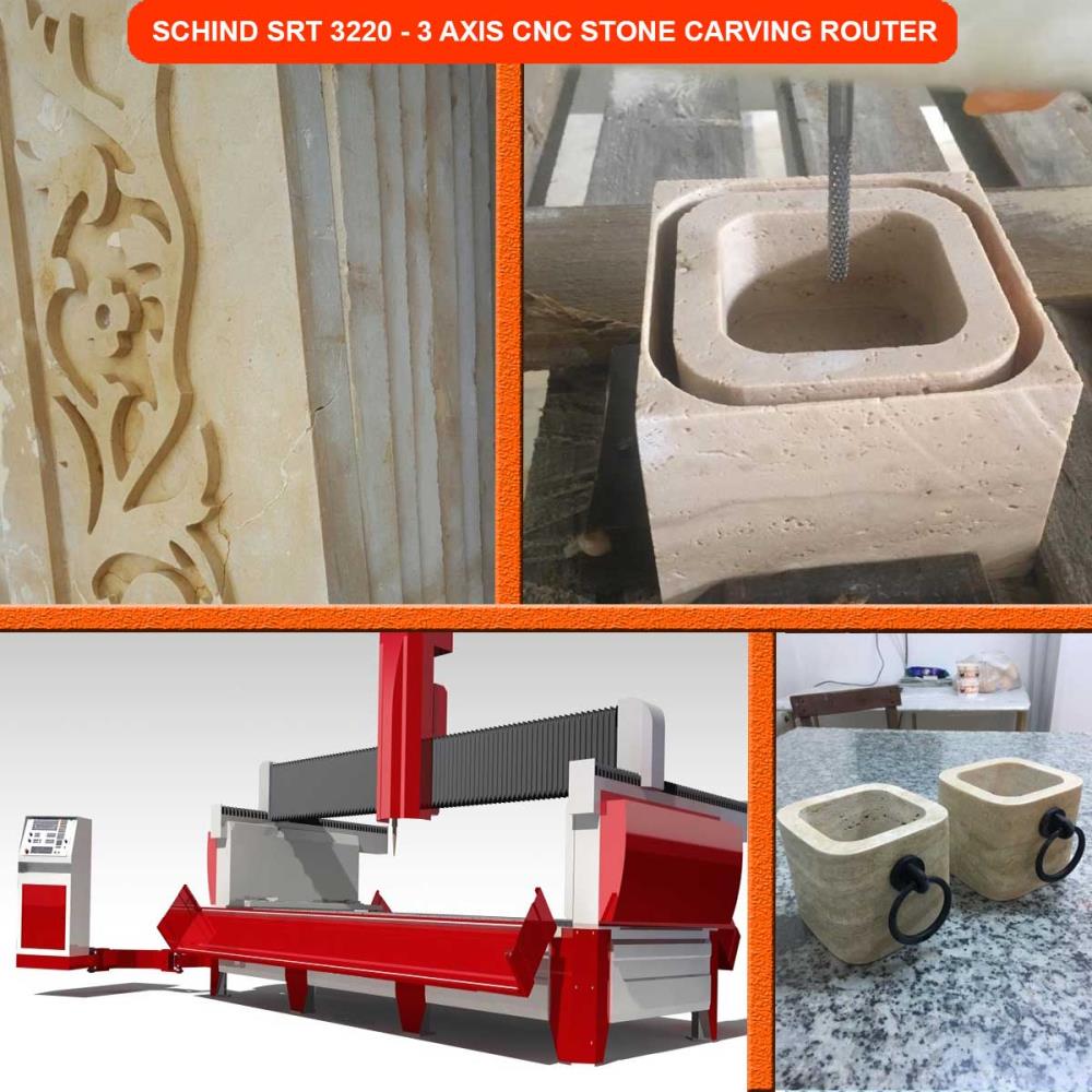 SRT 3220 - 3 AXIS CNC STONE CARVING ROUTER, MARBLE PROCESSING MACHINE