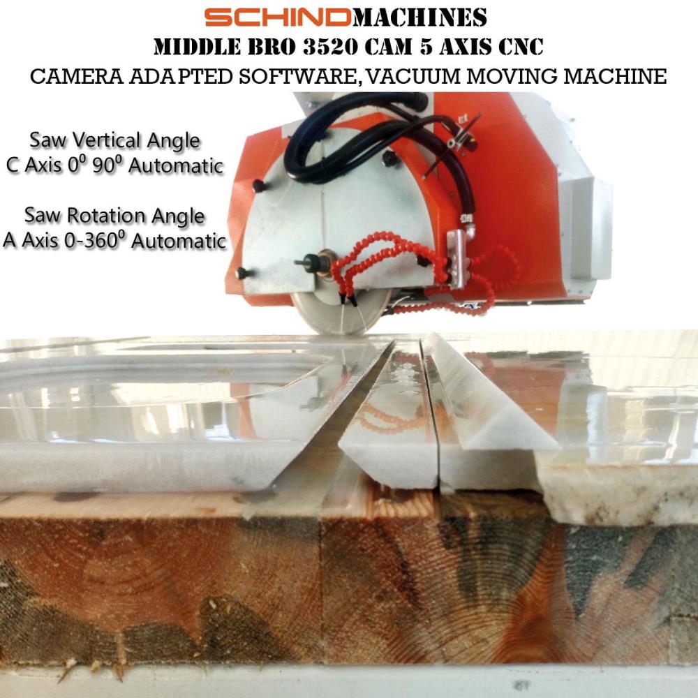 MIDDLE BRO 5 AXIS CNC MARBLE SLAB CUTTING & MILLING MACHINE 