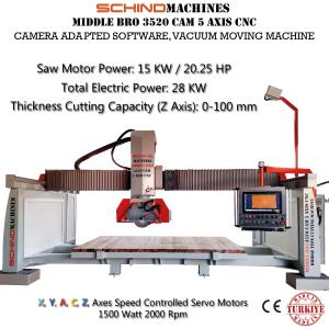 SCHINDMACHINES 5 AXIS CNC SLAB CUTTING & MILLING MACHINE MIDDLE BRO 3520CAM