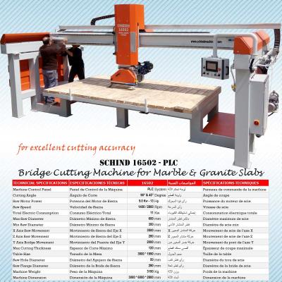 SCHIND 16502 PLC - Bridge - Marble, Stone and Granite Cutting Machine