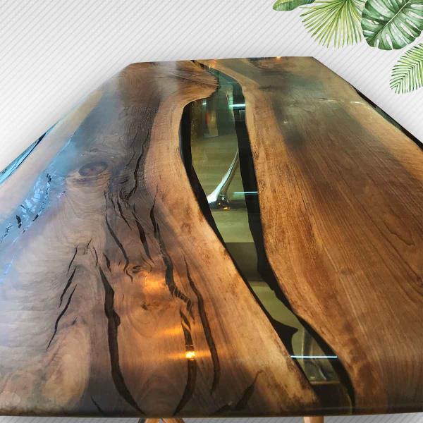 High Quality Epoxy Natural or Live Edge Slab Wood Table | Eximany