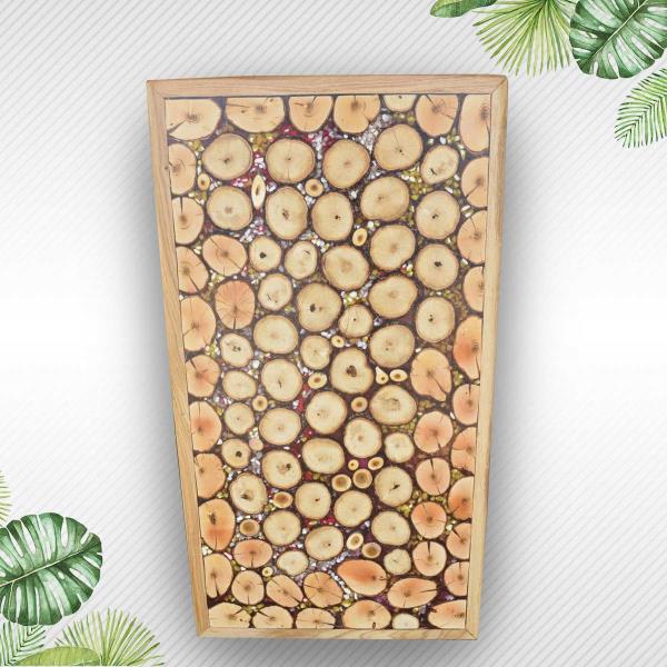 Natural Wood Slices Epoxy Resin Decorative Wooden Table