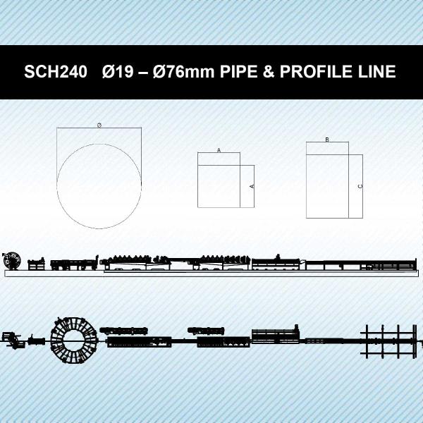 SCH240   Ø19 – Ø76mm خط إنتاج الأنابيب والبروفيلات