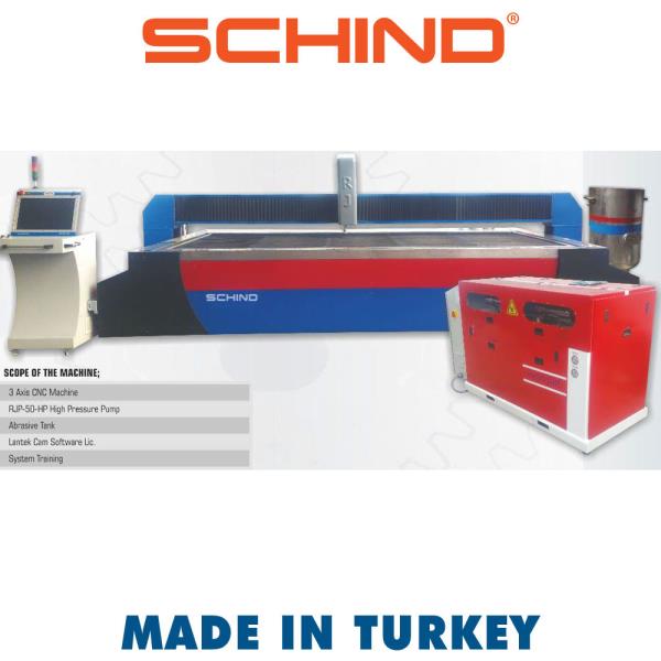 Máquina de corte Schind CNC tipo puente de chorro de agua