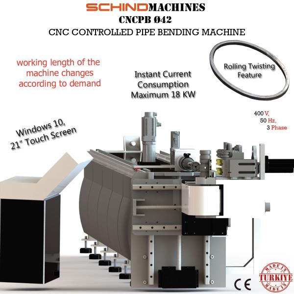 SCHINDMACHINES CNCPB Ø42x3mm 5 محور آلة ثني الأنابيب باستخدام الحاسب الآلي مع ميزة المتداول واللكم