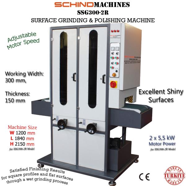 SCHINDMACHINES SSG300-1R, SSG300-2R, SSG300-3R  آلة صقل الأسطح المعدنية المسطحة