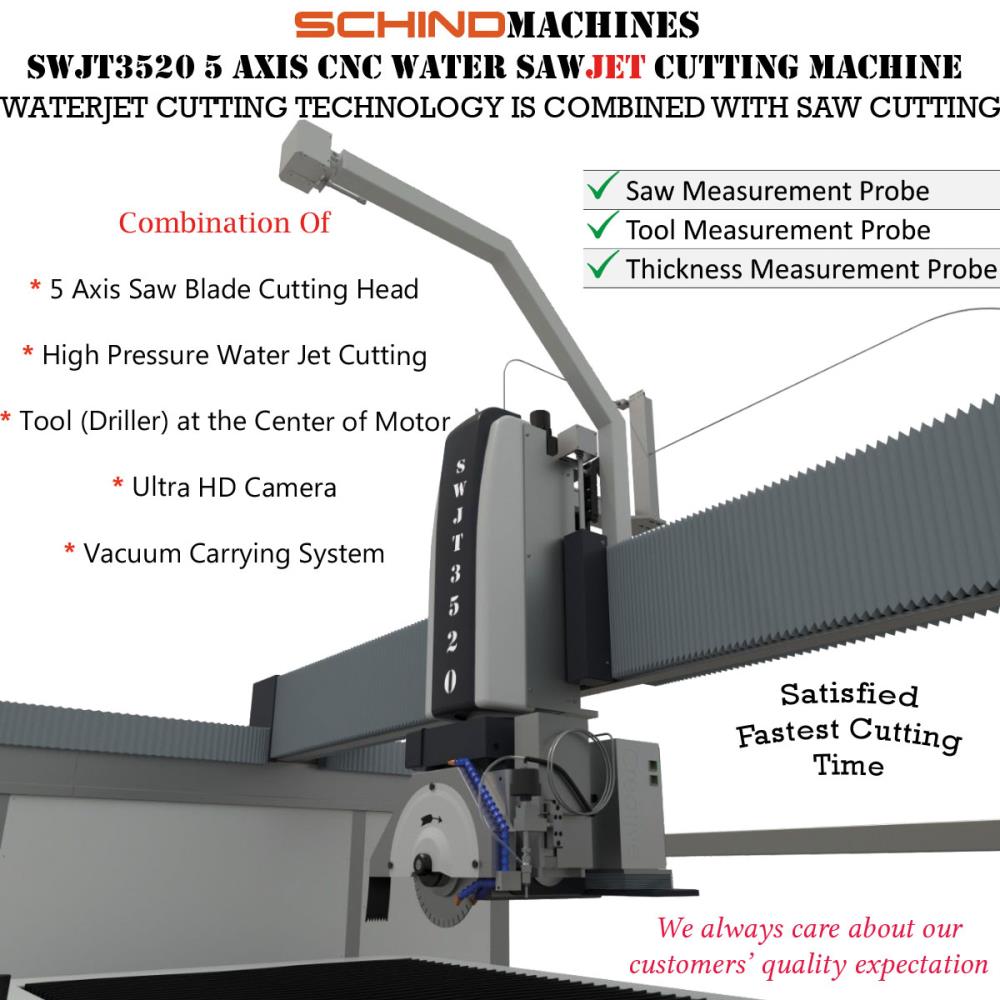 SWJT3520 5 AXIS CNC WATER SAW JET CUTTING MACHINE