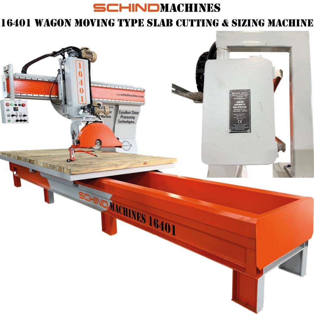 SCHIND 16401-4 NPU Máquina de Corte de Mármol, Piedra Natural y Granito con Vagon de Madera