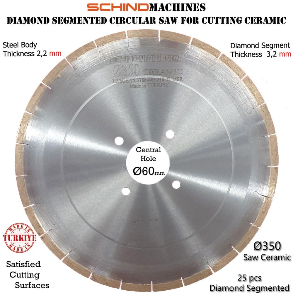 SIERRA SEGMENTADA DE DIAMANTE SCHIND PARA MÁRMOL, GRANITO, CERÁMICA, HORMIGÓN, ASFALTO