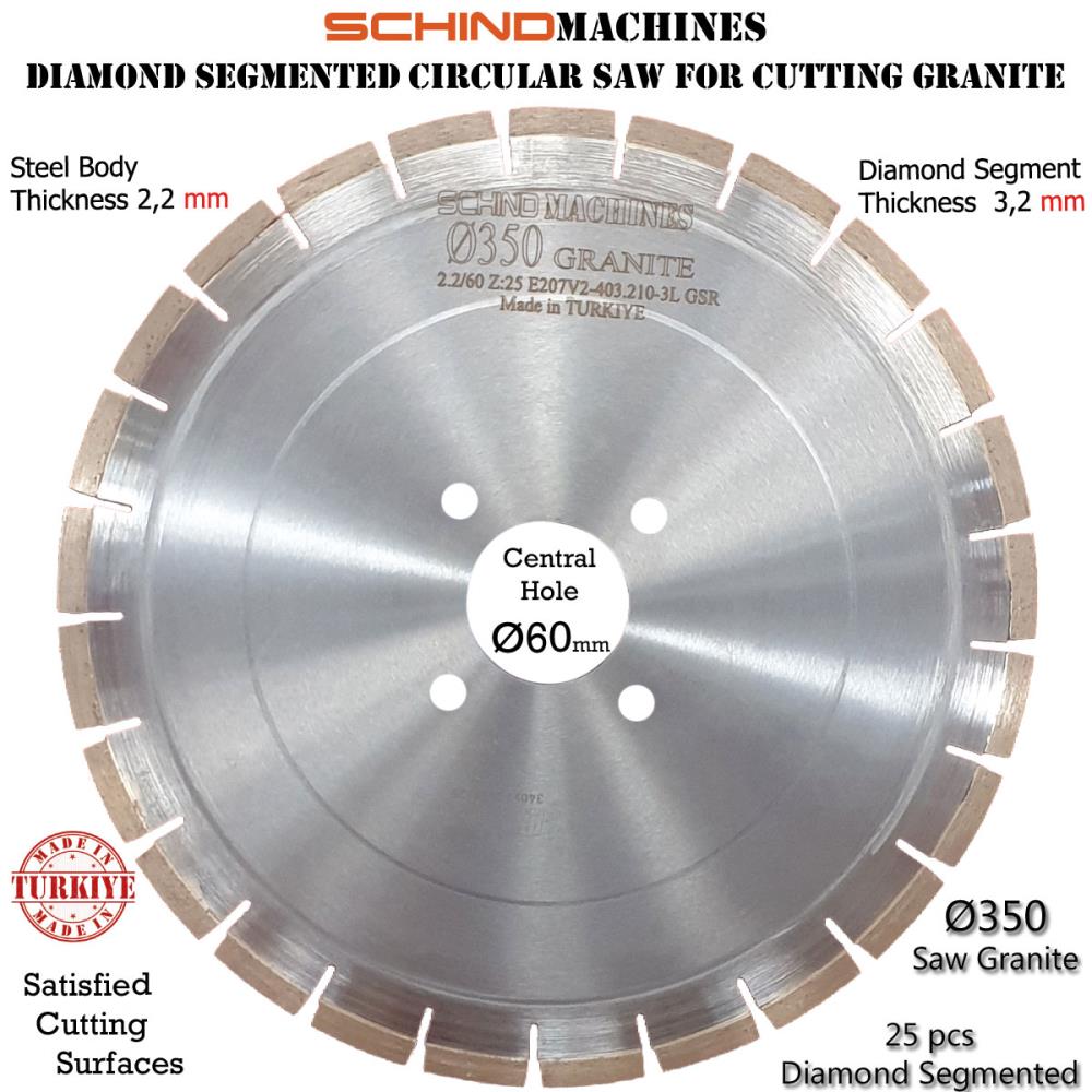 SIERRA SEGMENTADA DE DIAMANTE SCHIND PARA MÁRMOL, GRANITO, CERÁMICA, HORMIGÓN, ASFALTO