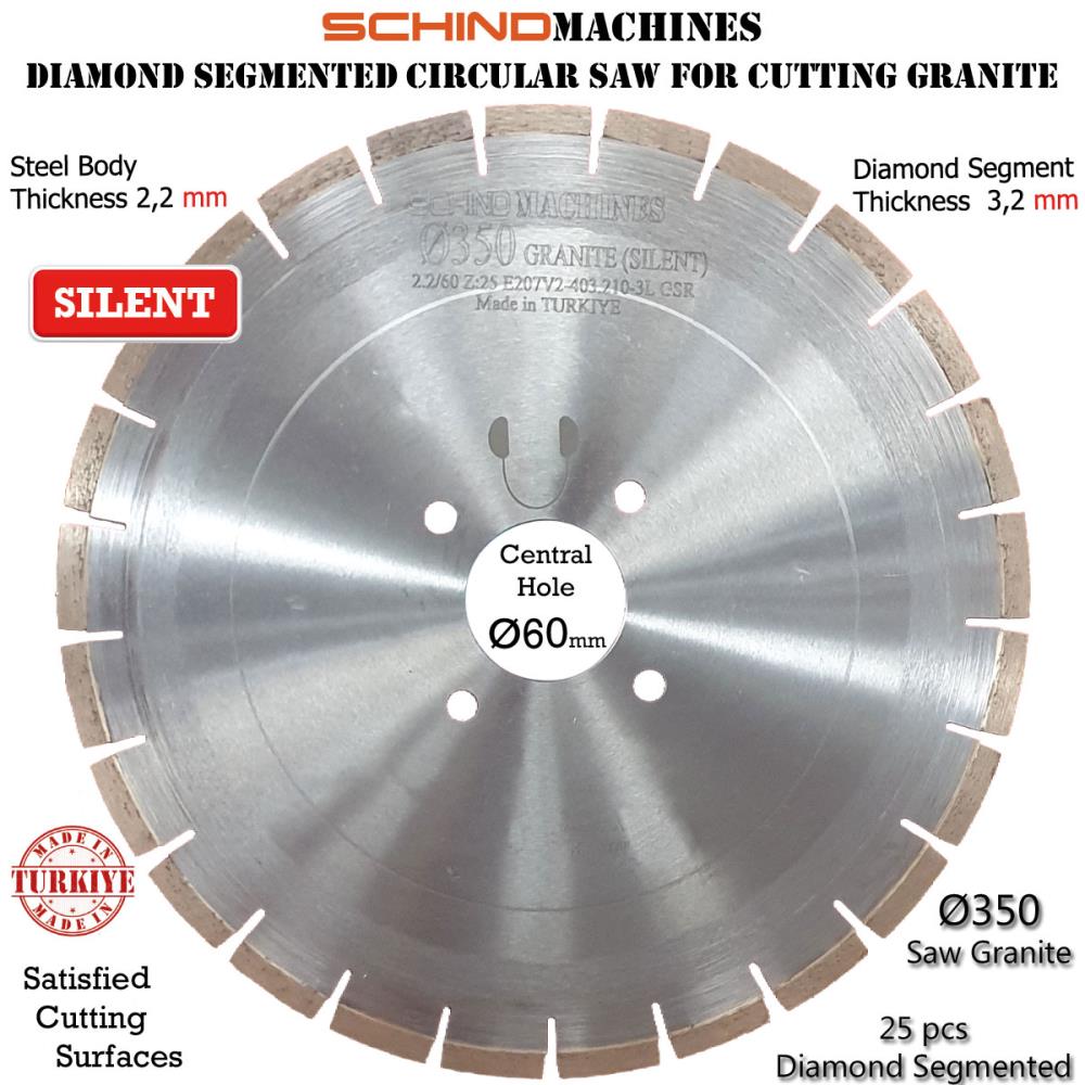 SIERRA SEGMENTADA DE DIAMANTE SCHIND PARA MÁRMOL, GRANITO, CERÁMICA, HORMIGÓN, ASFALTO