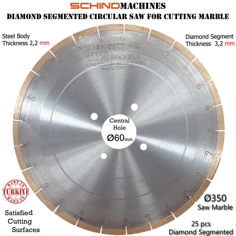 SIERRA SEGMENTADA DE DIAMANTE SCHIND PARA MÁRMOL, GRANITO, CERÁMICA, HORMIGÓN, ASFALTO