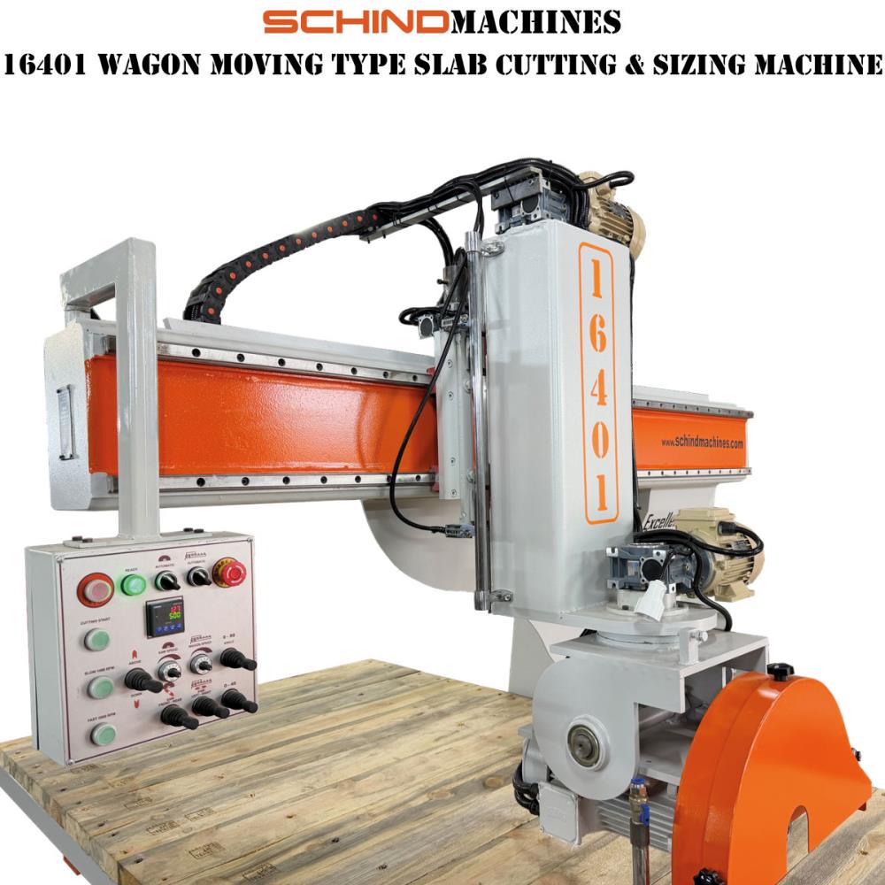 SCHIND 16401-4 NPU Máquina de Corte de Mármol, Piedra Natural y Granito con Vagon de Madera