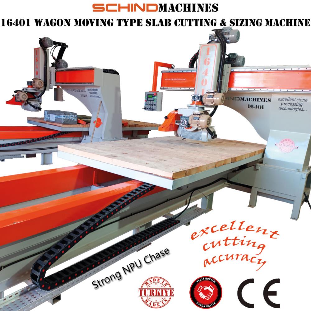 SCHIND 16401-4 NPU Marble, Granite and Natural Stone Cutting Machine with Wooden Wagon