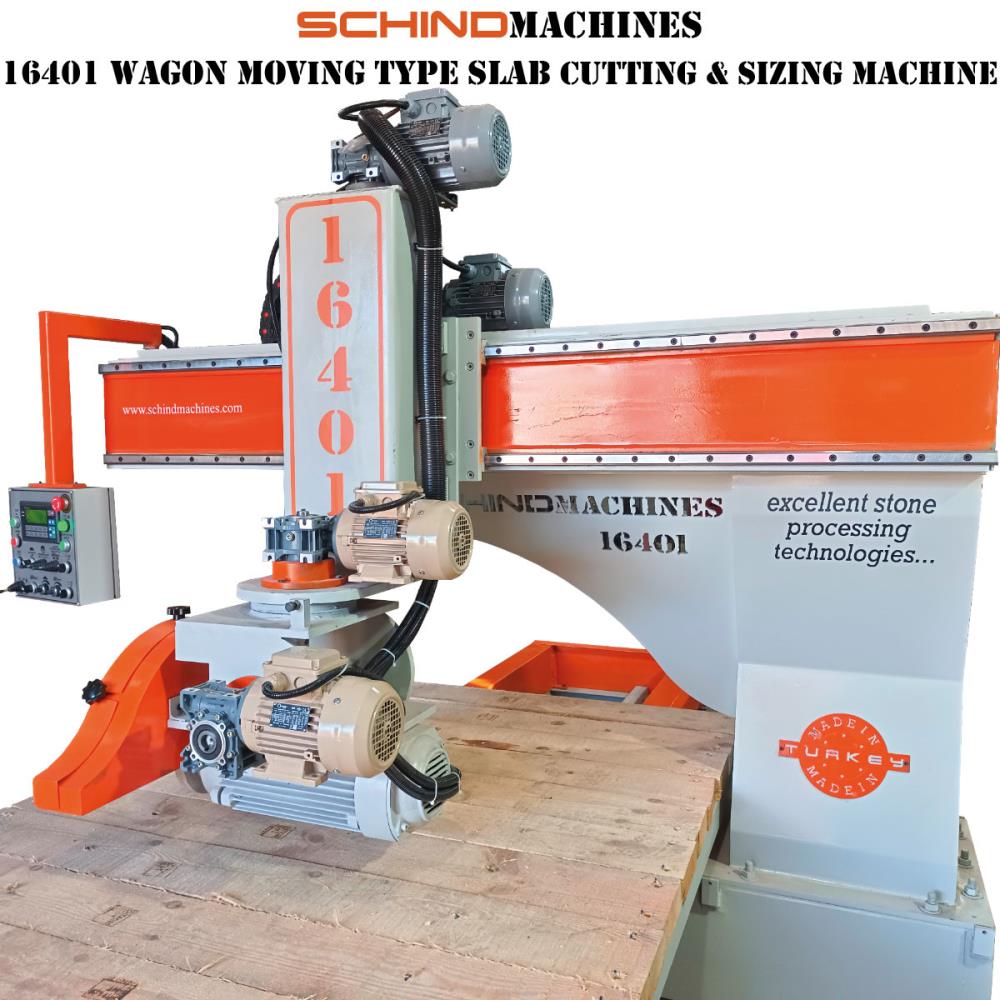 SCHIND 16401-4 NPU Marble, Granite and Natural Stone Cutting Machine with Wooden Wagon