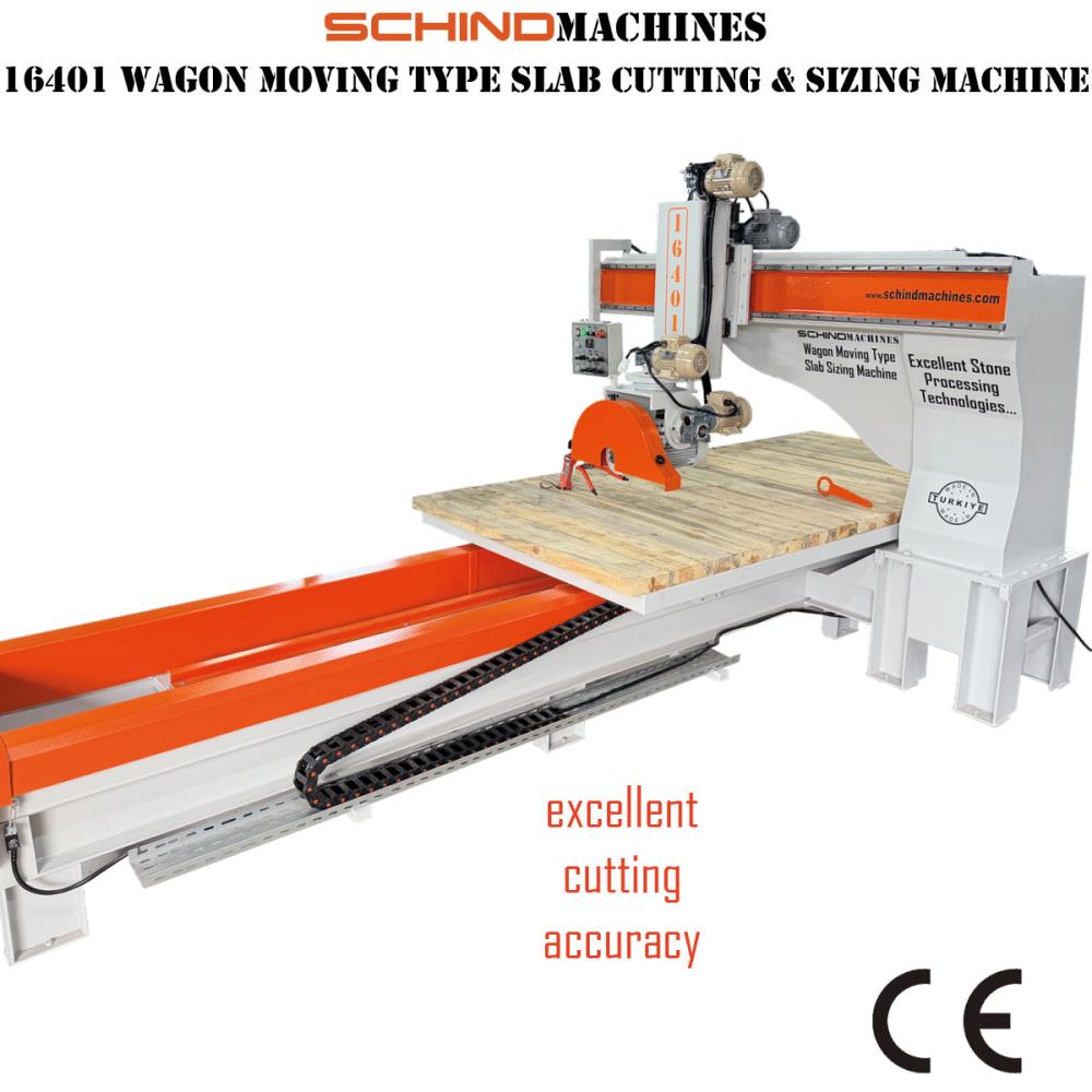 SCHIND 16401-4 NPU Máquina de Corte de Mármol, Piedra Natural y Granito con Vagon de Madera