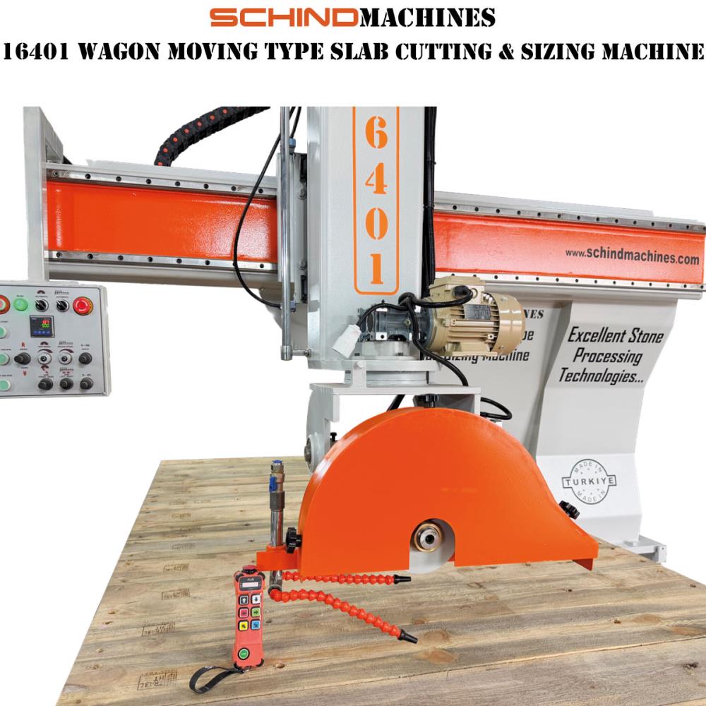 SCHIND 16401-4 NPU Máquina de Corte de Mármol, Piedra Natural y Granito con Vagon de Madera
