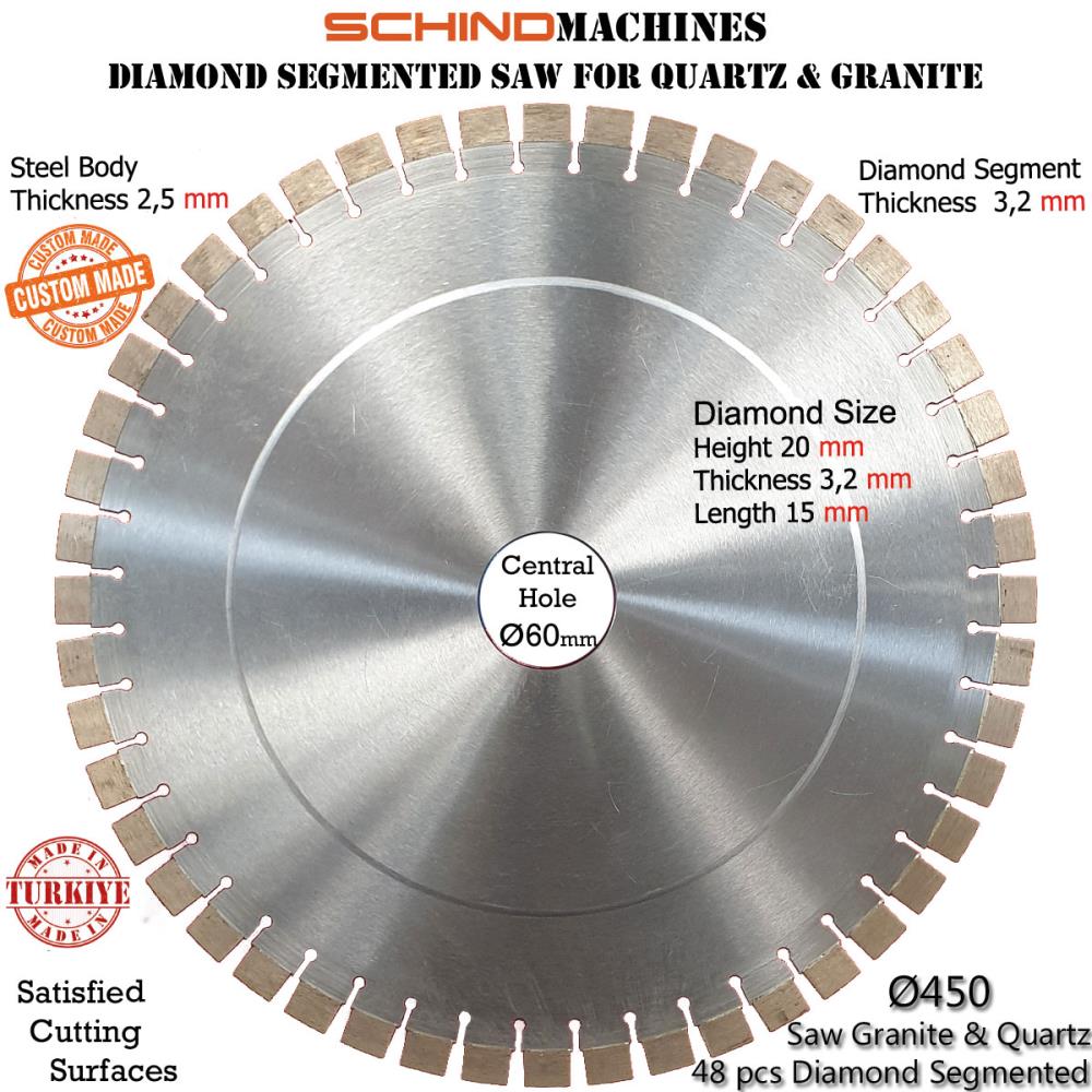 SIERRA SEGMENTADA DE DIAMANTE SCHIND PARA MÁRMOL, GRANITO, CERÁMICA, HORMIGÓN, ASFALTO