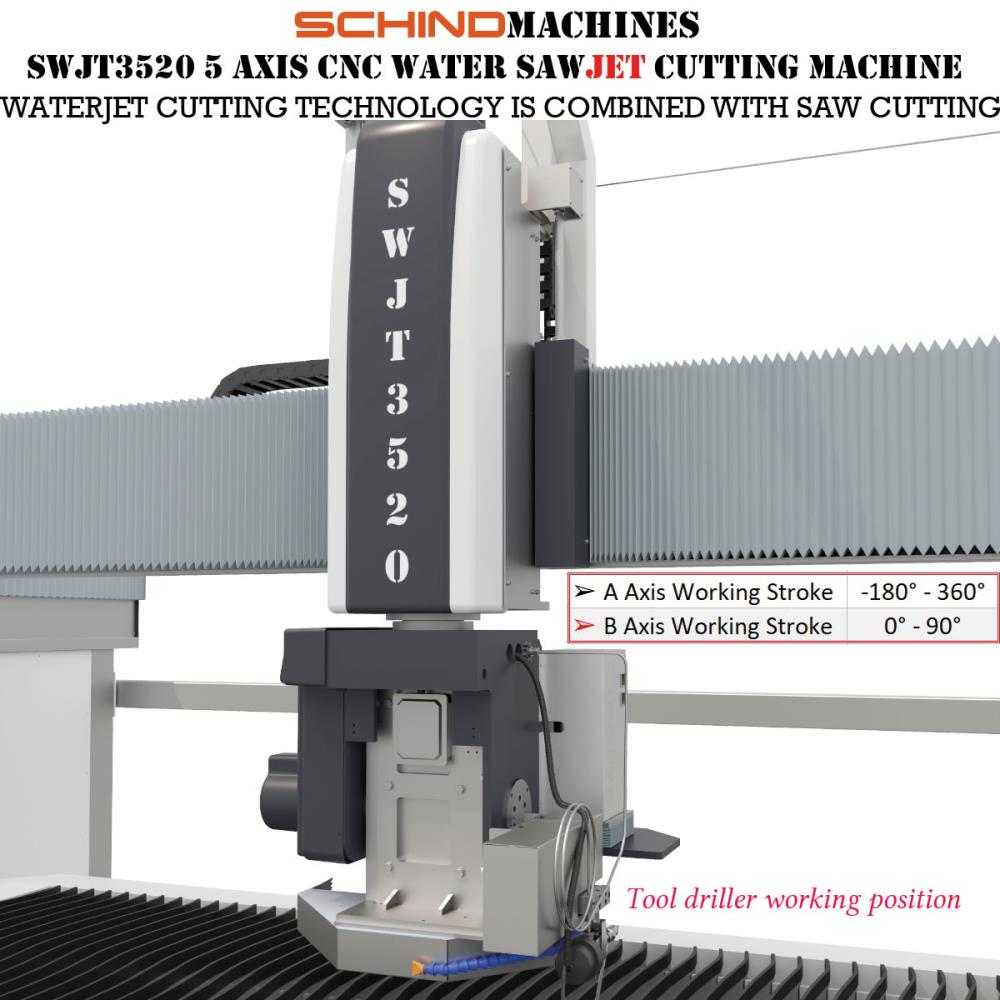 SWJT3520 5 AXIS CNC WATER SAW JET CUTTING MACHINE