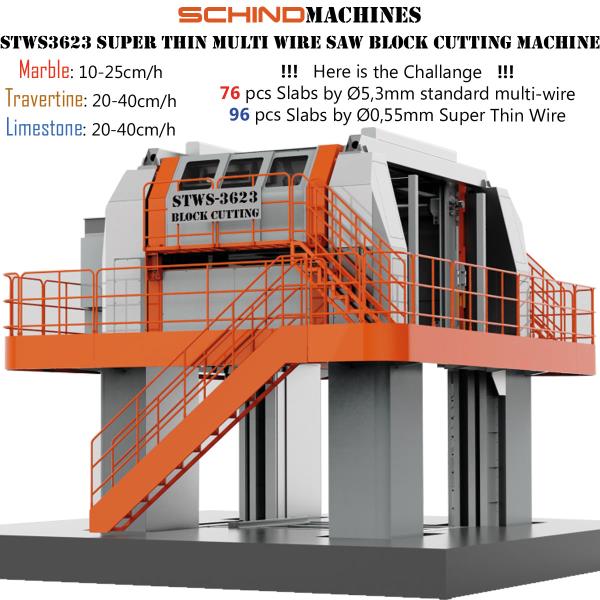 SCHINDMACHINES STWS-3623 MÁQUINA DE CORTE DE BLOQUES CON SIERRA DE ALAMBRE MÚLTIPLE SUPERFINA