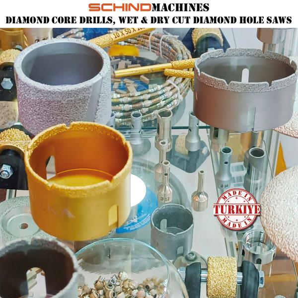 Schind Wet and Dry Cut Diamond Hole Saws / Vacuum Brazed Diamond Core Drillers